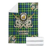 Clan Campbell of Breadalbane Ancient Tartan Gold Courage Symbol Blanket FZ88 Clan Campbell of Breadalbane Tartan Today