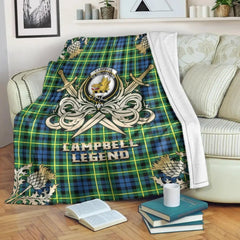 Clan Campbell of Breadalbane Ancient Tartan Gold Courage Symbol Blanket FZ88 Clan Campbell of Breadalbane Tartan Today