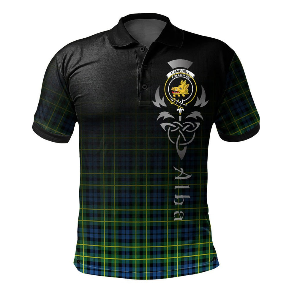 Clan Campbell of Breadalbane Ancient Tartan Polo Shirt - Alba Celtic Style RT58 Campbell of Breadalbane Ancient Tartan Tartan Polo