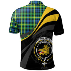 Clan Campbell of Breadalbane Ancient Tartan Polo Shirt - Royal Coat Of Arms Style MV57 Campbell of Breadalbane Ancient Tartan Tartan Polo