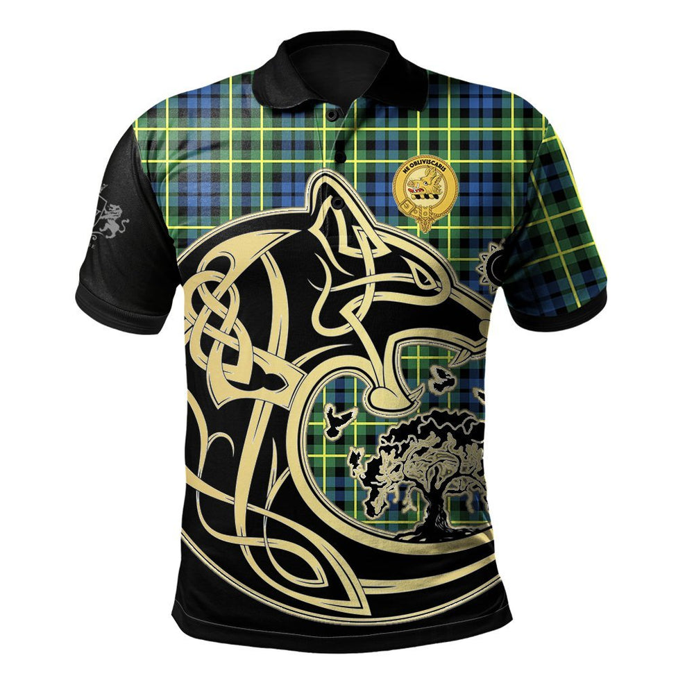 Clan Campbell of Breadalbane Ancient Tartan Polo Shirt Viking Wolf ET17 Campbell of Breadalbane Ancient Tartan Tartan Polo