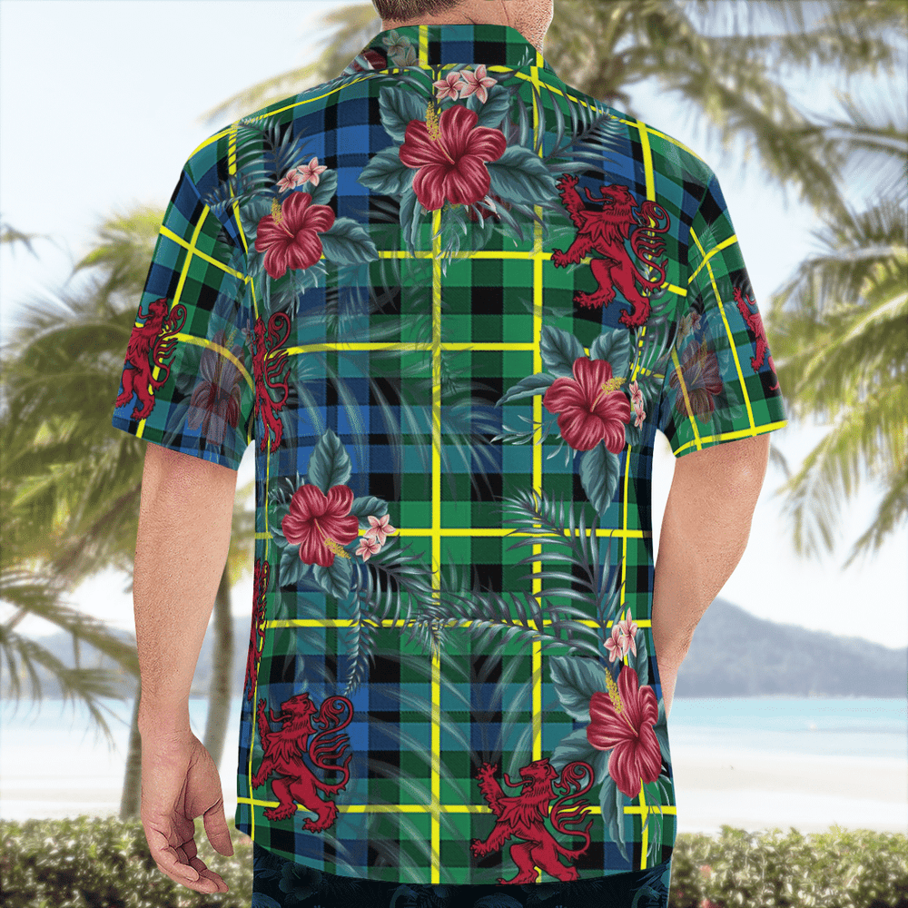 Clan Campbell of Breadalbane Ancient Tartan Scottish Lion Hawaiian Shirt PQ57 Campbell of Breadalbane Ancient Tartan Tartan Hawaii Shirt