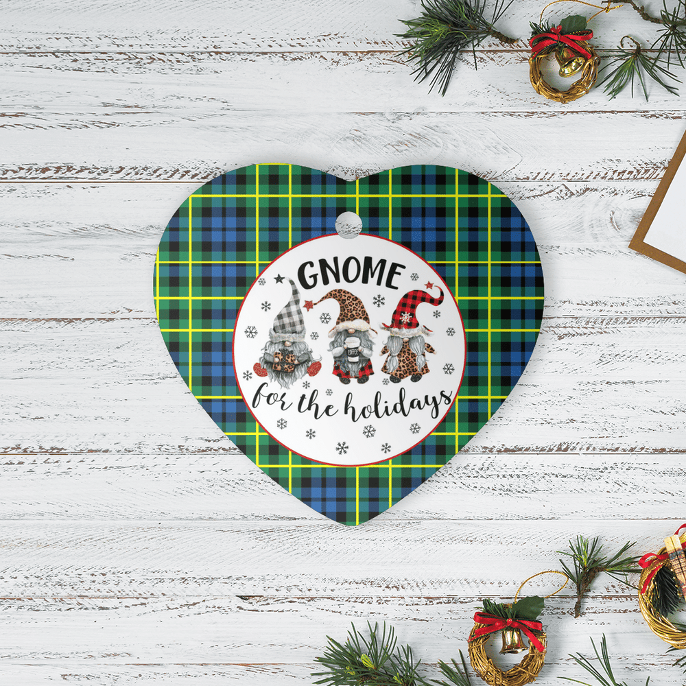 Clan Campbell of Breadalbane Ancient Tartan Tartan Crest Gnome Heart Ceramic Ornament XB32 Campbell of Breadalbane Ancient Tartan Tartan Christmas
