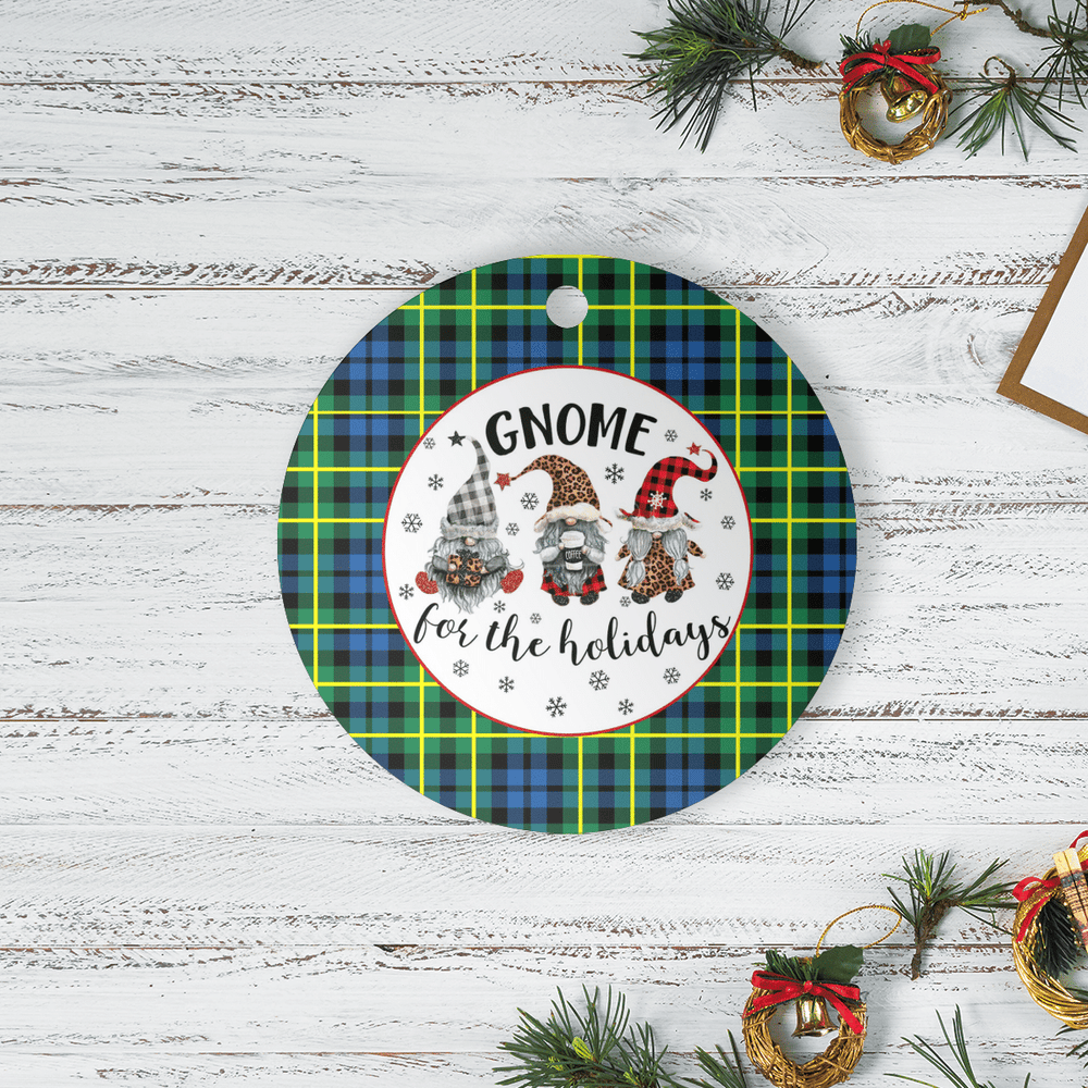 Clan Campbell of Breadalbane Ancient Tartan Tartan Crest Gnome Round Ceramic Ornament HY83 Campbell of Breadalbane Ancient Tartan Tartan Christmas