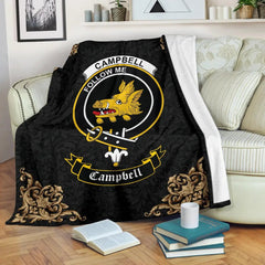 Clan Campbell (of Breadalbane) Crest Tartan Premium Blanket Black SPUS80 Clan Campbell Tartan Today