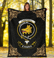 Clan Campbell (of Breadalbane) Crest Tartan Premium Blanket Black SPUS80 Clan Campbell Tartan Today