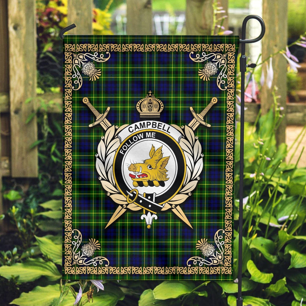Clan Campbell of Breadalbane Modern Tartan Crest Garden Flag - Celtic Thistle AE47 Clan Campbell of Breadalbane Tartan Today
