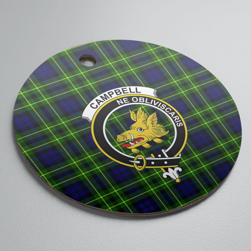 Clan Campbell of Breadalbane Modern Tartan Crest Round Ceramic Ornament NJ11 Campbell of Breadalbane Modern Tartan Tartan Christmas