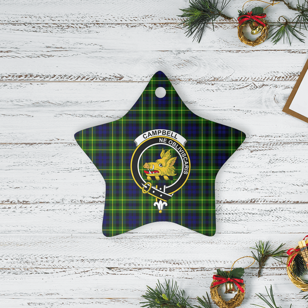 Clan Campbell of Breadalbane Modern Tartan Crest Star Ceramic Ornament MG18 Campbell of Breadalbane Modern Tartan Tartan Christmas