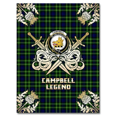 Clan Campbell of Breadalbane Modern Tartan Gold Courage Symbol Blanket XJ59 Clan Campbell of Breadalbane Tartan Today