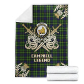 Clan Campbell of Breadalbane Modern Tartan Gold Courage Symbol Blanket XJ59 Clan Campbell of Breadalbane Tartan Today
