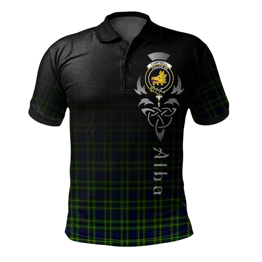 Clan Campbell of Breadalbane Modern Tartan Polo Shirt - Alba Celtic Style UZ71 Campbell of Breadalbane Modern Tartan Tartan Polo