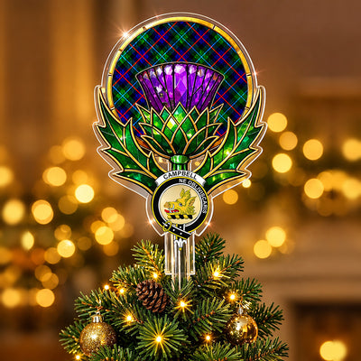 Clan Campbell of Cawdor Modern Tartan Thistle Christmas Tree Topper
