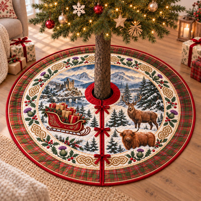 Clan Carruthers Tartan Highland Christmas Tree Skirt