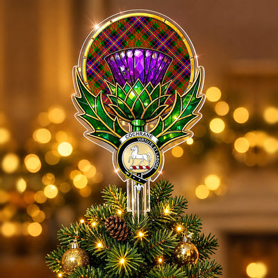 Clan Cochrane Modern Tartan Thistle Christmas Tree Topper