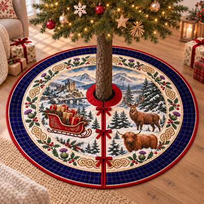 Clan Crichton Tartan Highland Christmas Tree Skirt