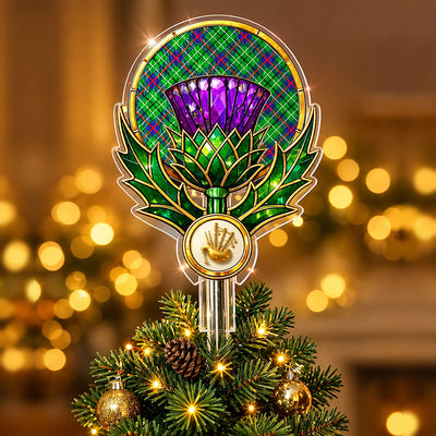 Clan Duncan Ancient Tartan Thistle Christmas Tree Topper