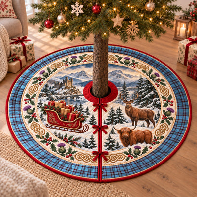 Clan Elliot Ancient Tartan Highland Christmas Tree Skirt