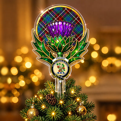 Clan Fraser Hunting Ancient Tartan Thistle Christmas Tree Topper