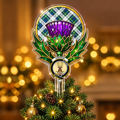 Clan Gordon Dress Ancient Tartan Thistle Christmas Tree Topper
