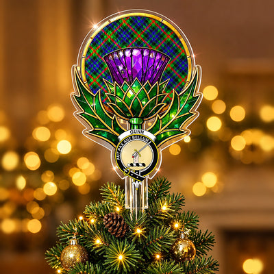 Clan Gunn Tartan Thistle Christmas Tree Topper