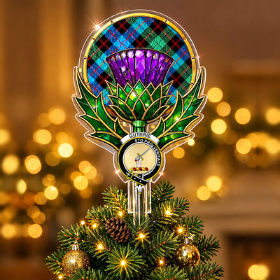 Clan Guthrie Ancient Tartan Thistle Christmas Tree Topper