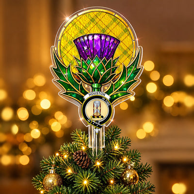 Clan Houston Tartan Thistle Christmas Tree Topper