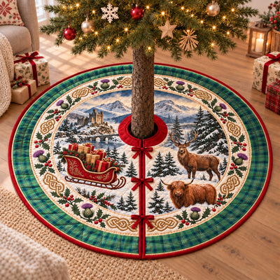 Clan Kennedy Ancient Tartan Highland Christmas Tree Skirt