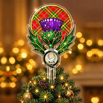 Clan Leask Tartan Thistle Christmas Tree Topper