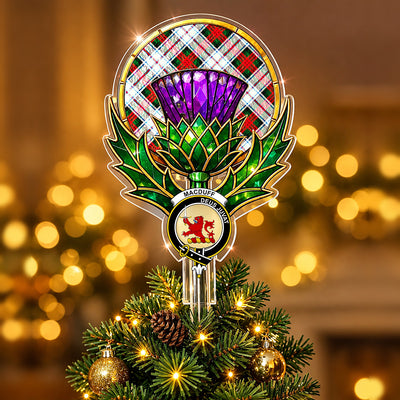 Clan MacDuff Dress Modern Tartan Thistle Christmas Tree Topper