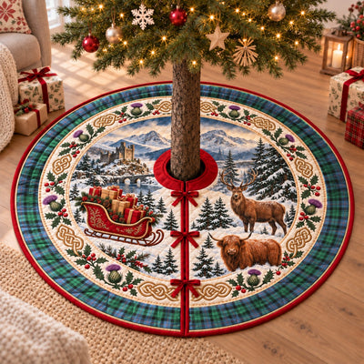 Clan Morrison Ancient Tartan Highland Christmas Tree Skirt