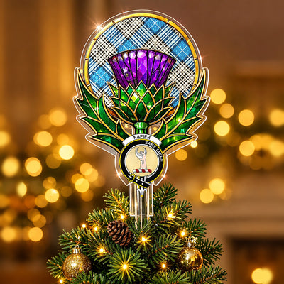 Clan Napier Ancient Tartan Thistle Christmas Tree Topper