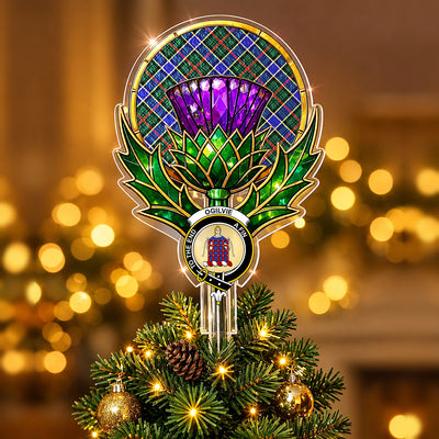 Clan Ogilvie Hunting Modern Tartan Thistle Christmas Tree Topper
