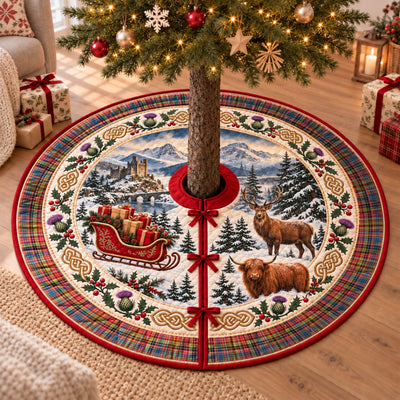 Clan Ogilvie of Airlie Ancient Tartan Highland Christmas Tree Skirt
