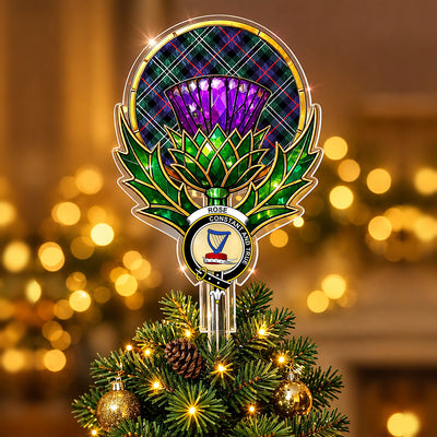Clan Rose Hunting Modern Tartan Thistle Christmas Tree Topper