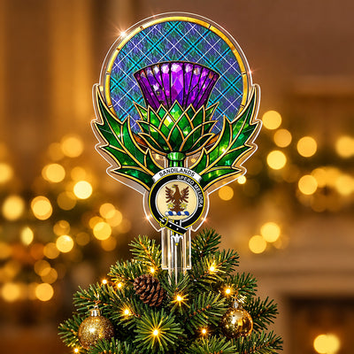 Clan Sandilands (Douglas) Tartan Thistle Christmas Tree Topper