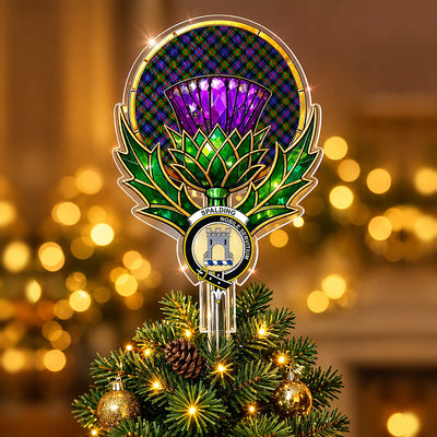 Clan Spalding Murray of Atholl Modern Tartan Thistle Christmas Tree Topper