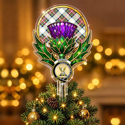 Clan Stewart Dress Ancient Tartan Thistle Christmas Tree Topper