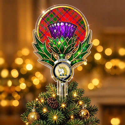 Clan Stewart of Appin Modern Tartan Thistle Christmas Tree Topper