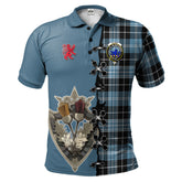Clan Clark (Lion) Ancient Tartan Polo Shirt - Lion Rampant And Celtic Thistle Style SA75 Clark (Lion) Ancient Tartan Tartan Polo