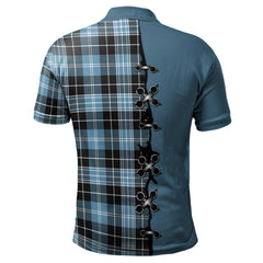 Clan Clark (Lion) Ancient Tartan Polo Shirt - Lion Rampant And Celtic Thistle Style SA75 Clark (Lion) Ancient Tartan Tartan Polo