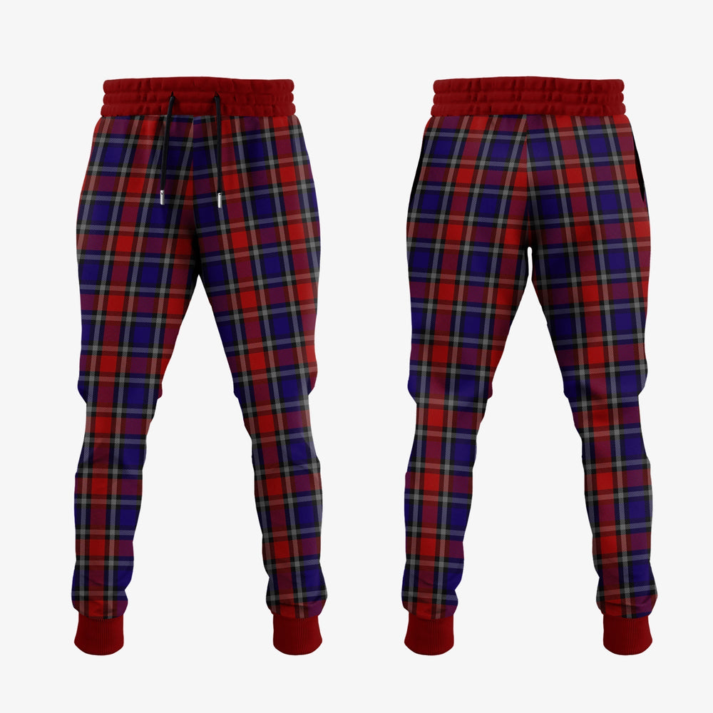 Clan Clark (Lion) Red Tartan Crest Jogger Sweatpants VW81 Clan Clark Tartan Today