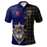 Clan Clelland Modern Tartan Polo Shirt - Lion Rampant And Celtic Thistle Style XK98 Clelland Modern Tartan Tartan Polo