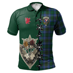 Clan Cockburn Ancient Tartan Polo Shirt - Lion Rampant And Celtic Thistle Style TS22 Cockburn Ancient Tartan Tartan Polo