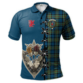 Clan Colquhoun Ancient Tartan Polo Shirt - Lion Rampant And Celtic Thistle Style CD85 Colquhoun Ancient Tartan Tartan Polo