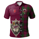 Clan Crawford Tartan Polo Shirt - Lion Rampant And Celtic Thistle Style FM64 Crawford Tartan Tartan Polo