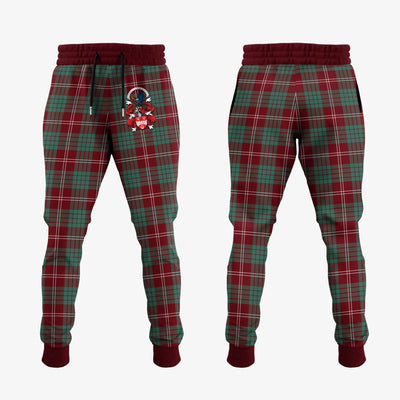 Clan Crawford Modern Of NewZealand Tartan Crest Jogger Sweatpants
