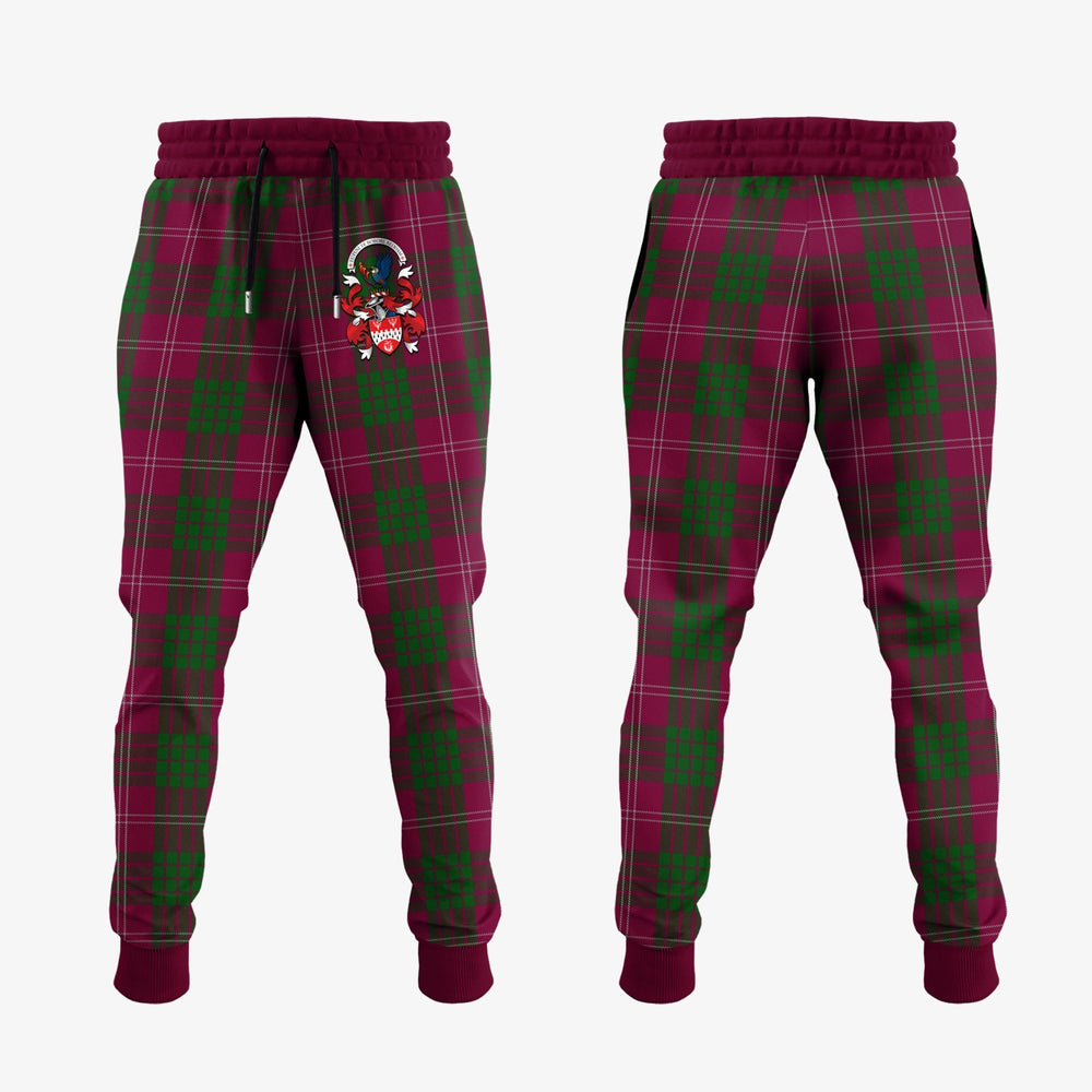 Clan Crawford Of NewZealand Tartan Crest Jogger Sweatpants AH29 Clan Crawford Tartan Today