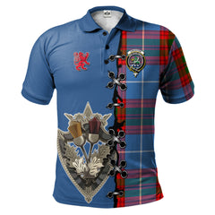 Clan Crichton Tartan Polo Shirt - Lion Rampant And Celtic Thistle Style ON40 Crichton Tartan Tartan Polo