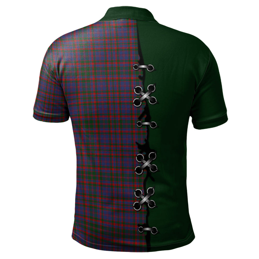 Clan Cumming Tartan Polo Shirt - Lion Rampant And Celtic Thistle Style HQ90 Cumming Tartan Tartan Polo